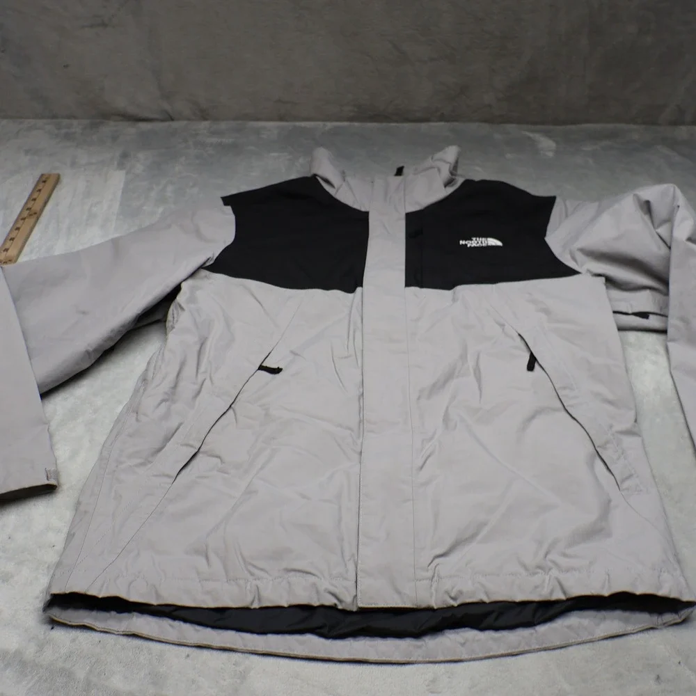 North Face Jacket Mens Medium Grey Lone Peak Waterproof Wind Rain 3in1 Shell